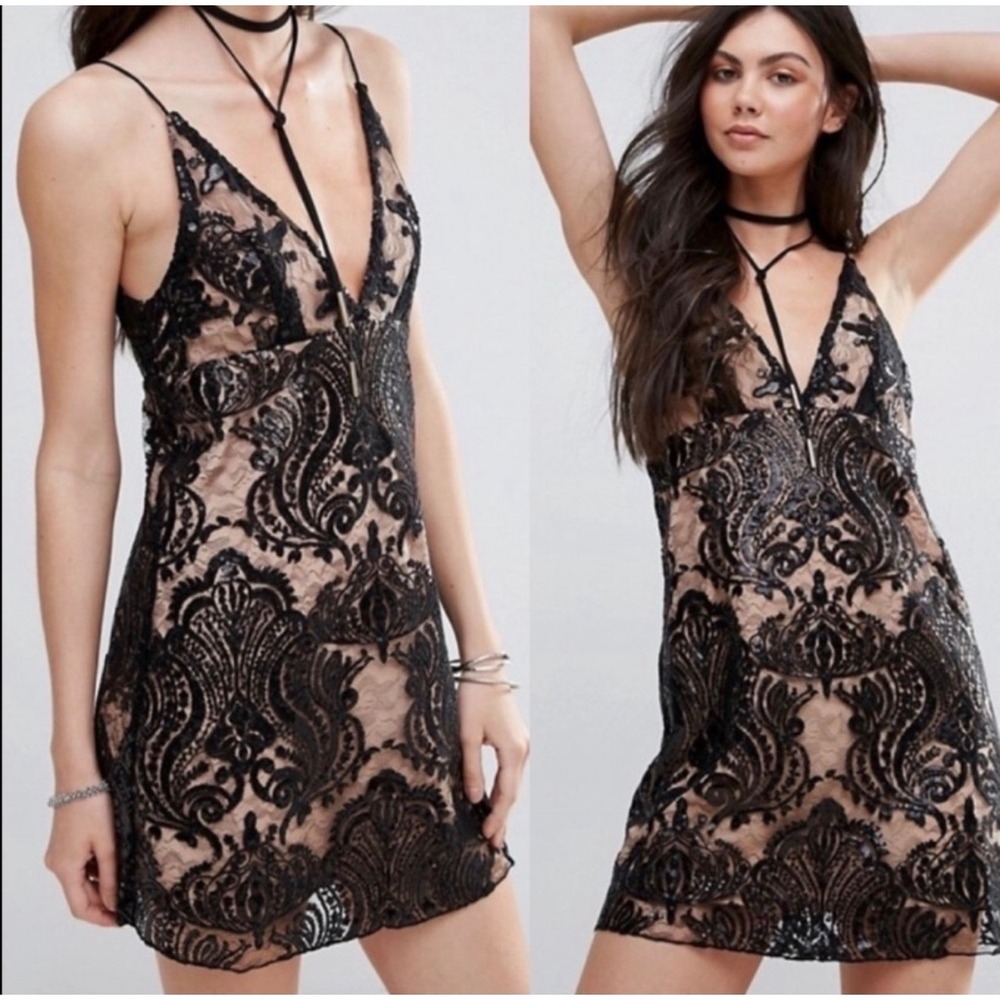 Free People Night Shimmer Mini Dress Size 2 NWT - Picture 7 of 12
